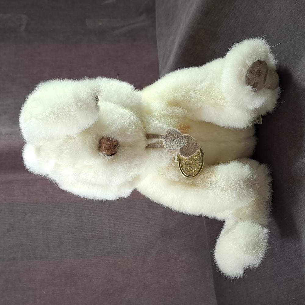 Vintage Gund Collector's Classic White Snowshoe Bunny Rabbit Plush VG- 11" 1986